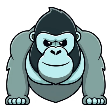 gorilla cartoonish sticker style sticker
