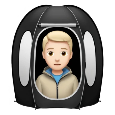 black Tall Oval Narrow Pop up one person tent  sticker