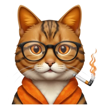 Cat with glasses and smoking sticker