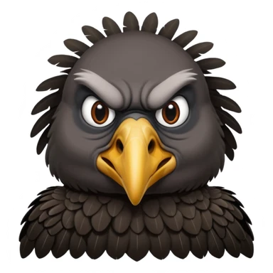   Old black angry  vulture looking to front sticker
