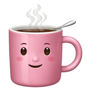 plain pink mug of steaming coffee sticker