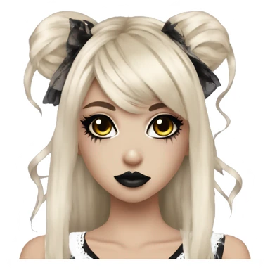 hime gyaru girl, goth, punk clothes, dark makeup sticker