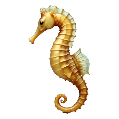 Beautiful and Majestic Sea Horse Portrait Emoji, Head and body rendered in serene repose with a gentle, content smile, showcasing a slender, elegantly curved seahorse with a softly coiled tail and eyes gently closed in peaceful slumber, Simplified yet exquisitely endearing features, highly detailed, glowing with a soft, drowsy aquatic light, high shine, relaxed and utterly enchanting, stylized with an air of majestic marine beauty, soft glowing outline, capturing the essence of a beautiful and majestic seahorse that embodies the enchanting spirit of the ocean! sticker