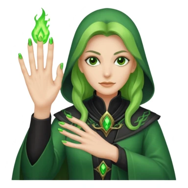 world of warcraft warlock hand with green fire checking nails like a pedicure was just done  sticker