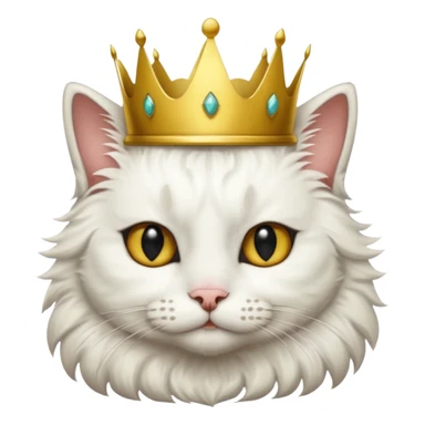 White cat with black spot over its eye that is a king sticker