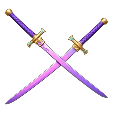 glitter purple and pink katana sticker