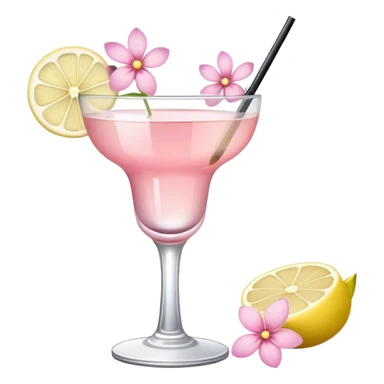 Cocktail with light pink flowers sticker