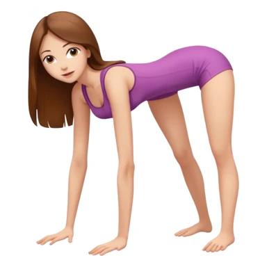 a young thin woman on all fours, doggy style position, legs spread, long hair . sticker