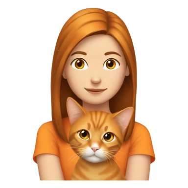 Orange cat with brown girl sticker