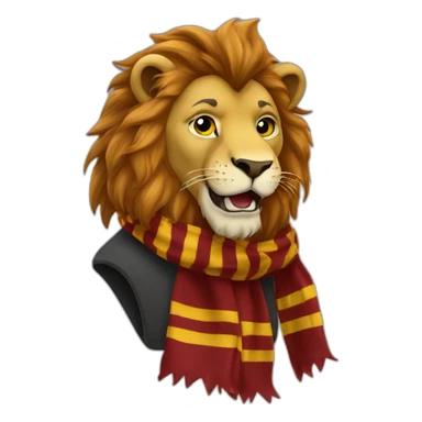 Roaring Gryffindor lion scarf hogwarts sticker