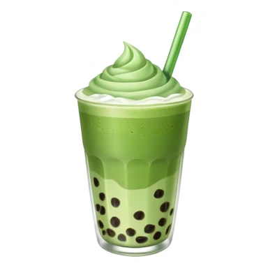 matcha latte with boba and ice sticker