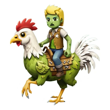 Minecraft Chicken jockey sticker