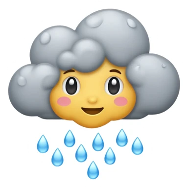 emoji of grey cloud is raining sticker