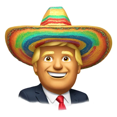 Donald Trump in a sombrero  sticker