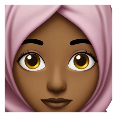 A black hijabi with a birthmark underneath her left eye sticker