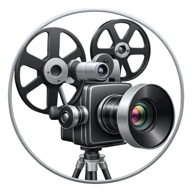 A video camera and film reel sticker