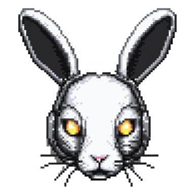futuristic rabbit robot face, only the face sticker