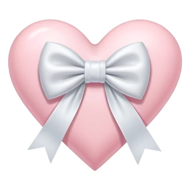 Pastel pink heart with white bow sticker