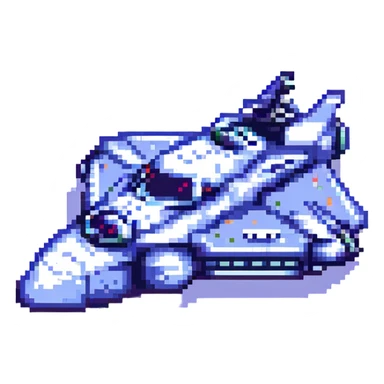 space cruiser pixel art retro video game look sticker