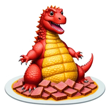  SPAM meat godzilla slop art sticker