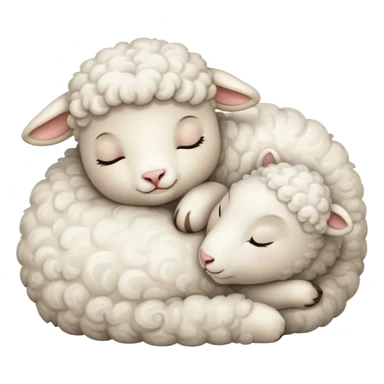 Little lamb sleeping  sticker