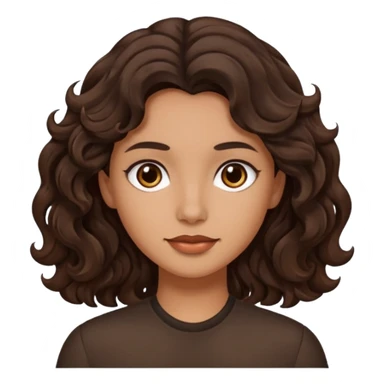 Piel morena con cabello castaño oscuro ondulado sticker