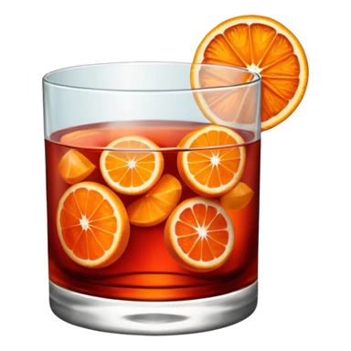 Mach mir einen Negroni Cocktail - wo nur eine Orangenscheibe im Glas zu sehen ist und kein Strohhalm  sticker