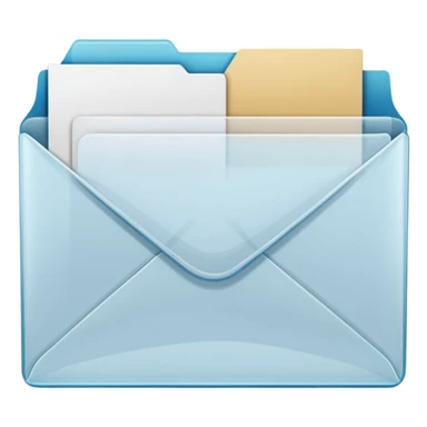 transparent folder with a envelope with name Henry Ballester sticker