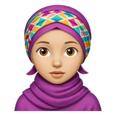 Une fille qui porte une foulare de son tete sans détails de visage  sticker