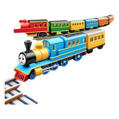 Toy Trains in a railway track  sticker