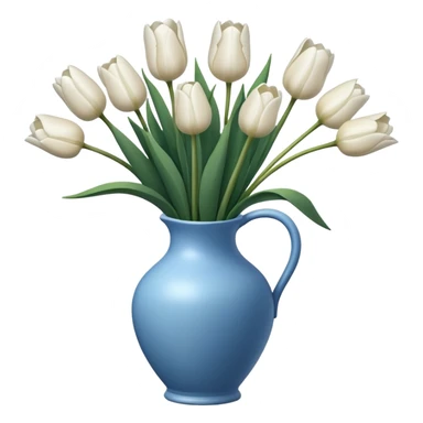 White tulips Flowers in a blue vase sticker