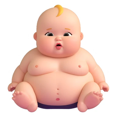 sad fat baby sticker
