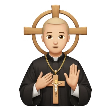 Orthodox Christian priest crossing himself with the movement of the Cross outlined sticker