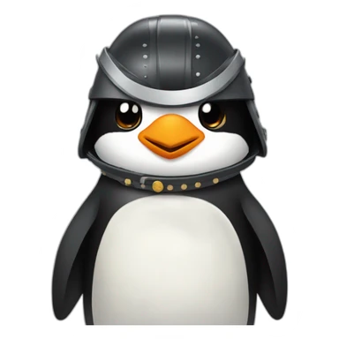 penguin with face wearing samurai helmet sticker