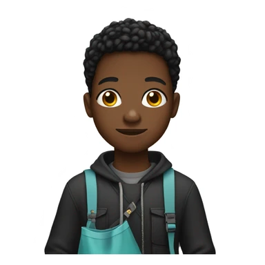 Black teenager holding a bag sticker