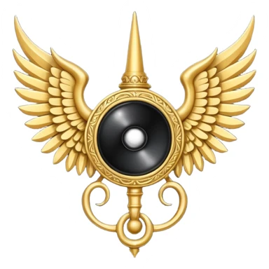 holy emblem with black wings with horn sticker
