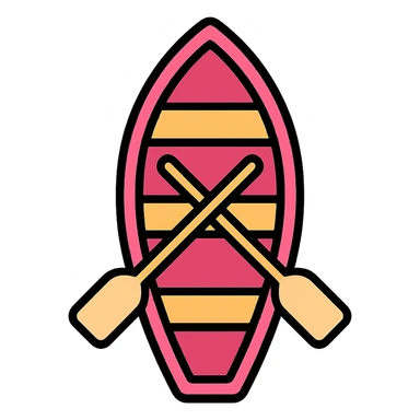 classic pink wooden rowing boat sticker