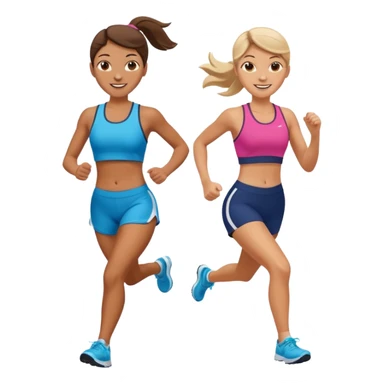 girls running together sticker