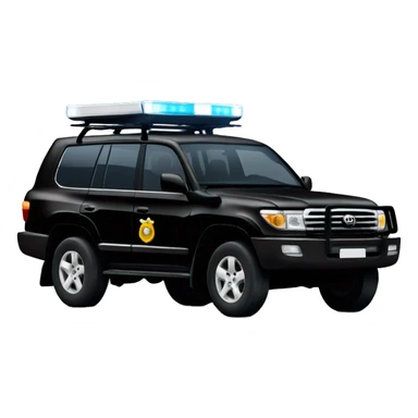 black toyota land cruiser with activated little police lights sticker