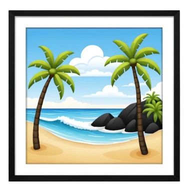 olas playa palmeras sticker