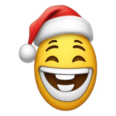 Laughing emoji with a santa hat sticker