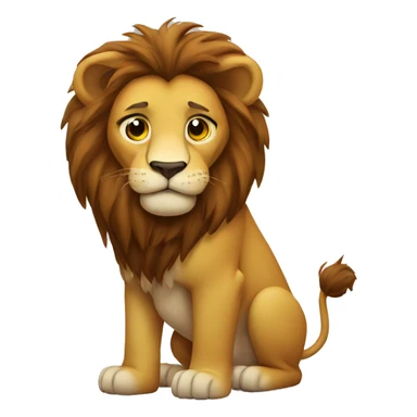 Lion with heart broken  sticker