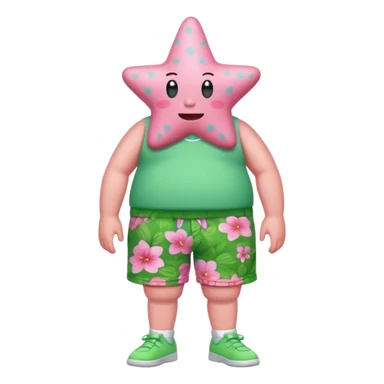 Patrick Star With Green Floral Shorts sticker