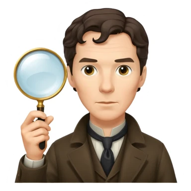 sherlock homes benedict cumberbatch with magnifing glass sticker