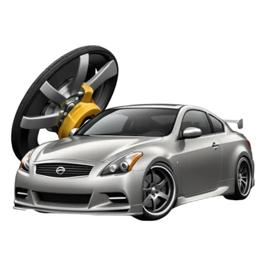 G37 coupe car lowered with mags darksliver car sticker