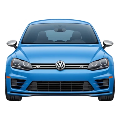 blue Volkswagen R car viewed from the side sticker