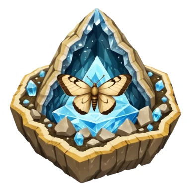 crystal geode split open with moth swarm inside sticker