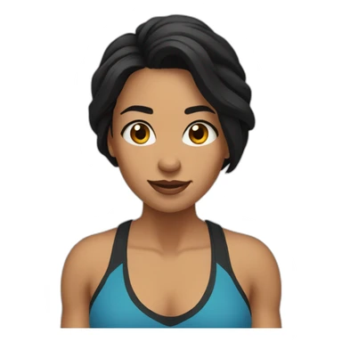 crossfit woman with black hair sticker