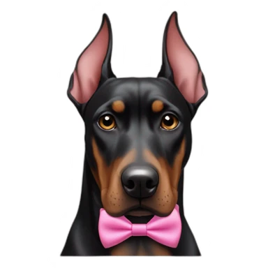 a-white-doberman-with-a-pink-bow-tie-on-the-neck,-a-black-doberman-on-its-left-and-a-brown-doberman-on-its-right sticker