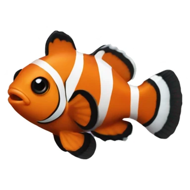 baby clownfish with one fin smalller than the other sticker